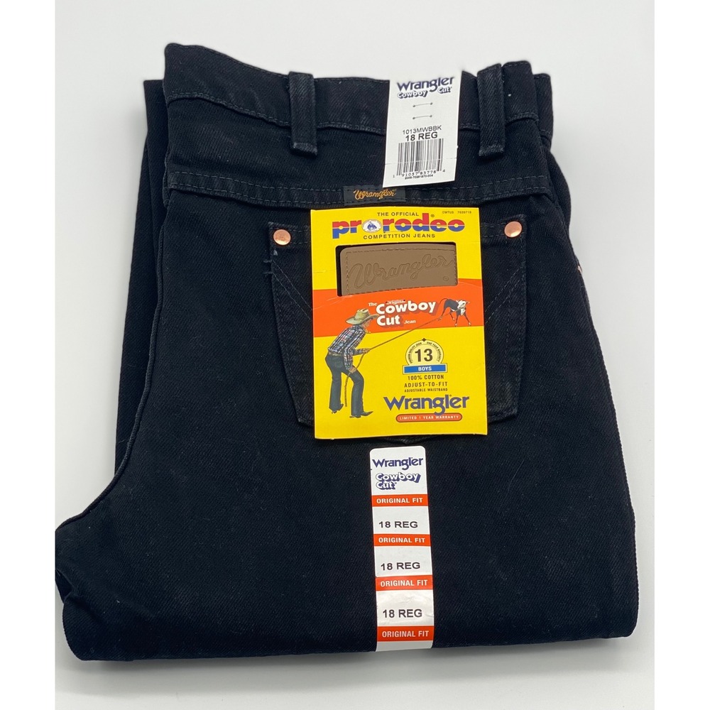 Wrangler Cowboy Cut Black Jeans Original Fit ProRodeo 1013MWBBK 18 REG